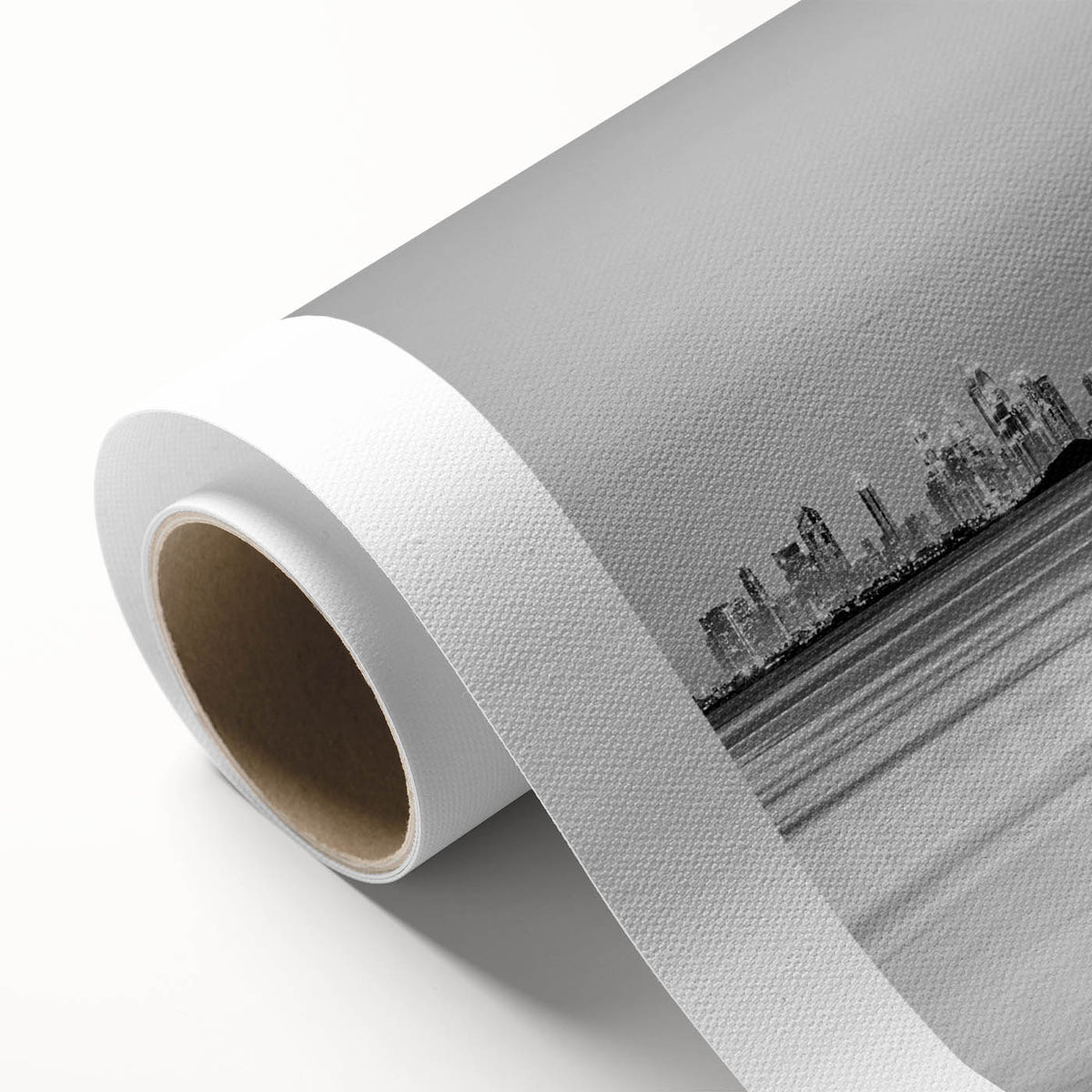 Art Deco poster of the Burj Al Arab in pastel blue and pink tones on rolled canvas, ideal for nursery wall art.
