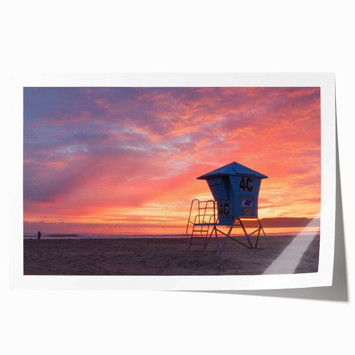 Rolled print of California's Coronado scenery with pastel shades, perfect for dining room wall art.