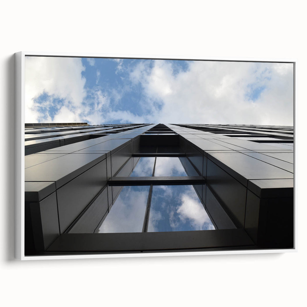 Vintage poster art of Chicago skyline in vibrant colors on a large framed canvas, ideal for living room decor.