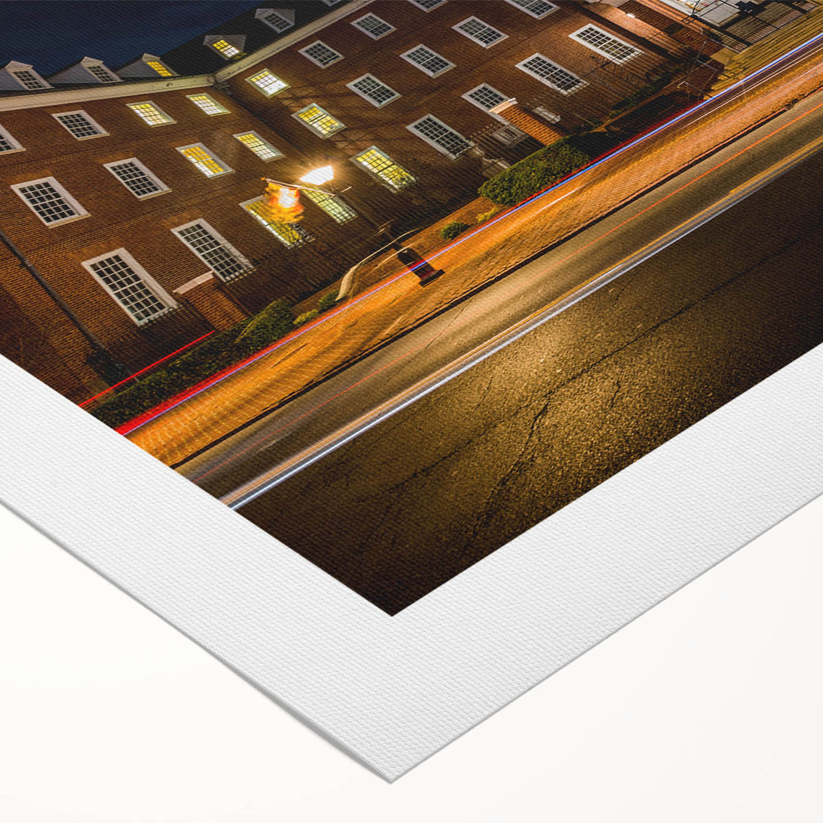 Art deco poster of Annapolis skyline in muted blue and gray tones on rolled canvas, suitable for dining room decor.