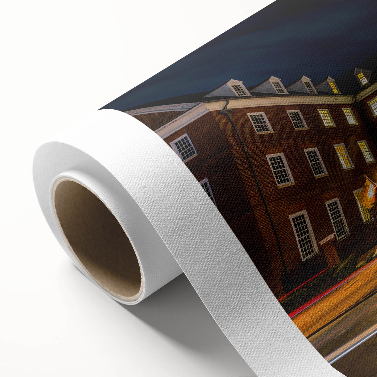 Art deco poster of Annapolis scenery on rolled canvas, featuring pastel shades, ideal for nursery wall art.