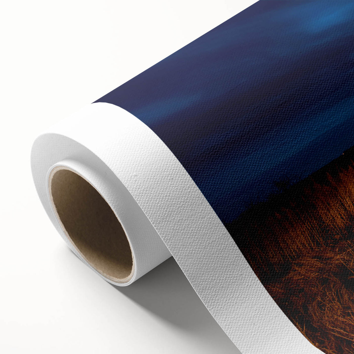 Art Deco poster of North Dakota scenery on rolled canvas, with muted earth tones, ideal for nursery wall art.