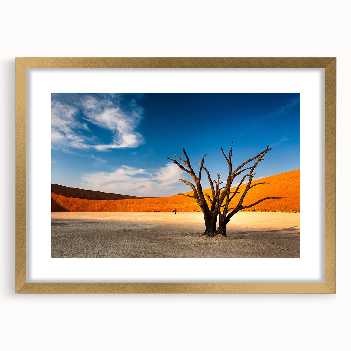 Textured art print of an abstract Namibian landscape in earth tones on a framed canvas, ideal for bedroom decor.