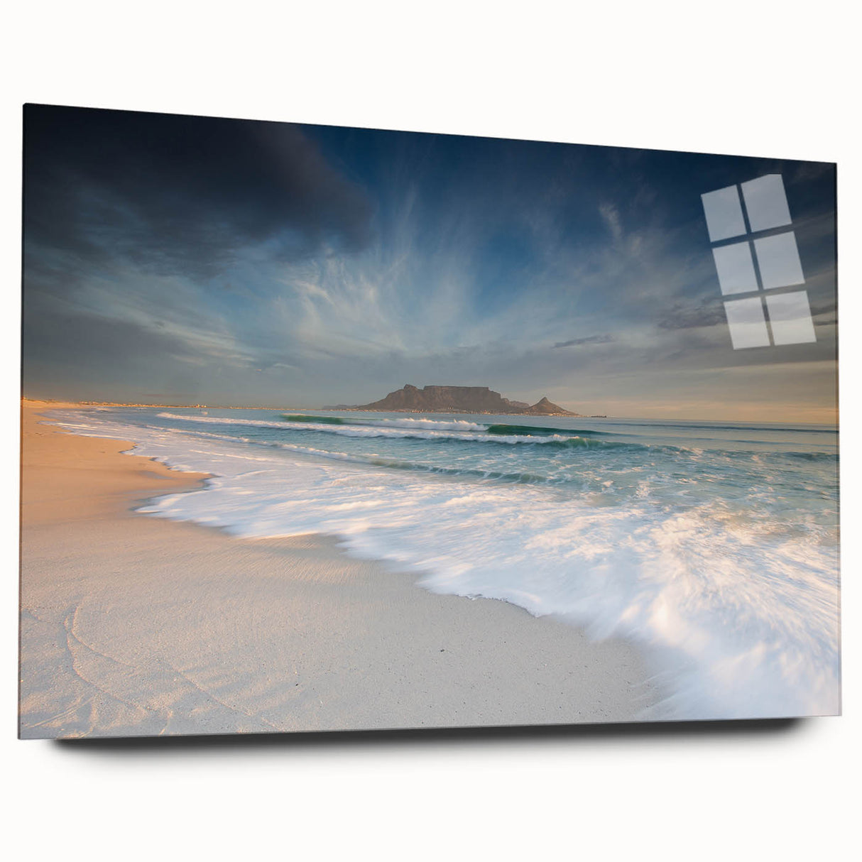 Large abstract wall art depicting the South African scenery on acrylic glass, suitable for bedroom or dining room decor.