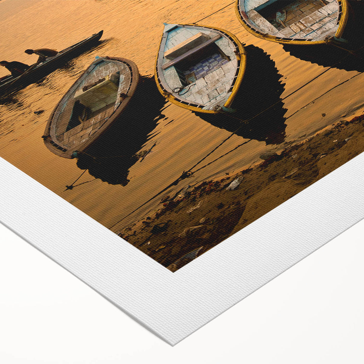 Art Deco poster of an Indian landscape in muted earth tones on rolled canvas, suitable for dining room decor.