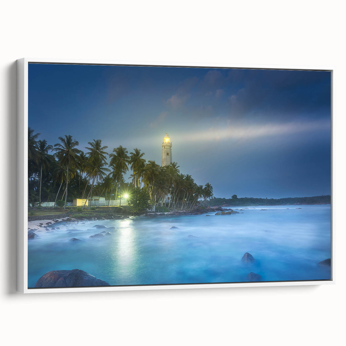 Vintage poster art of a scenic Sri Lanka landscape on framed canvas, featuring vibrant colors, ideal for living room decor.