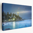 Large canvas art depicting a serene Sri Lankan landscape in soft green and blue tones, suitable for kitchen wall art.