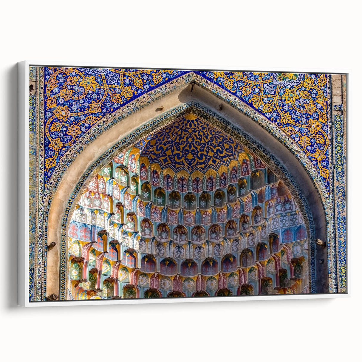 Vintage poster art featuring a scenic view of Turkey on a framed canvas, with colorful art in black.