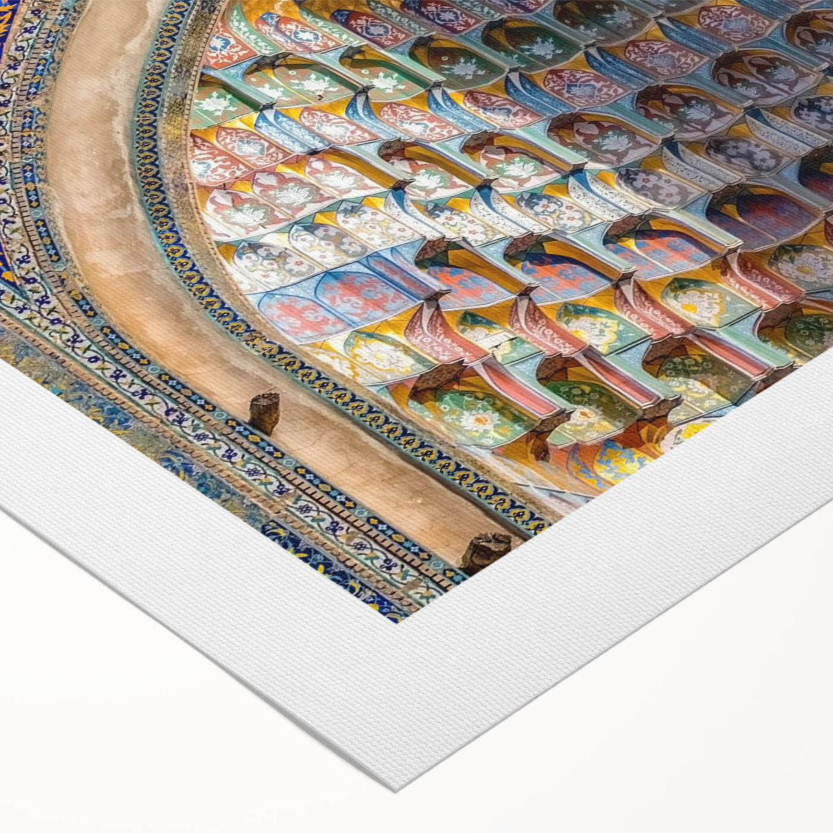 Art deco poster featuring a vintage Turkish landscape in muted earth tones on rolled canvas, suitable for dining room decor.