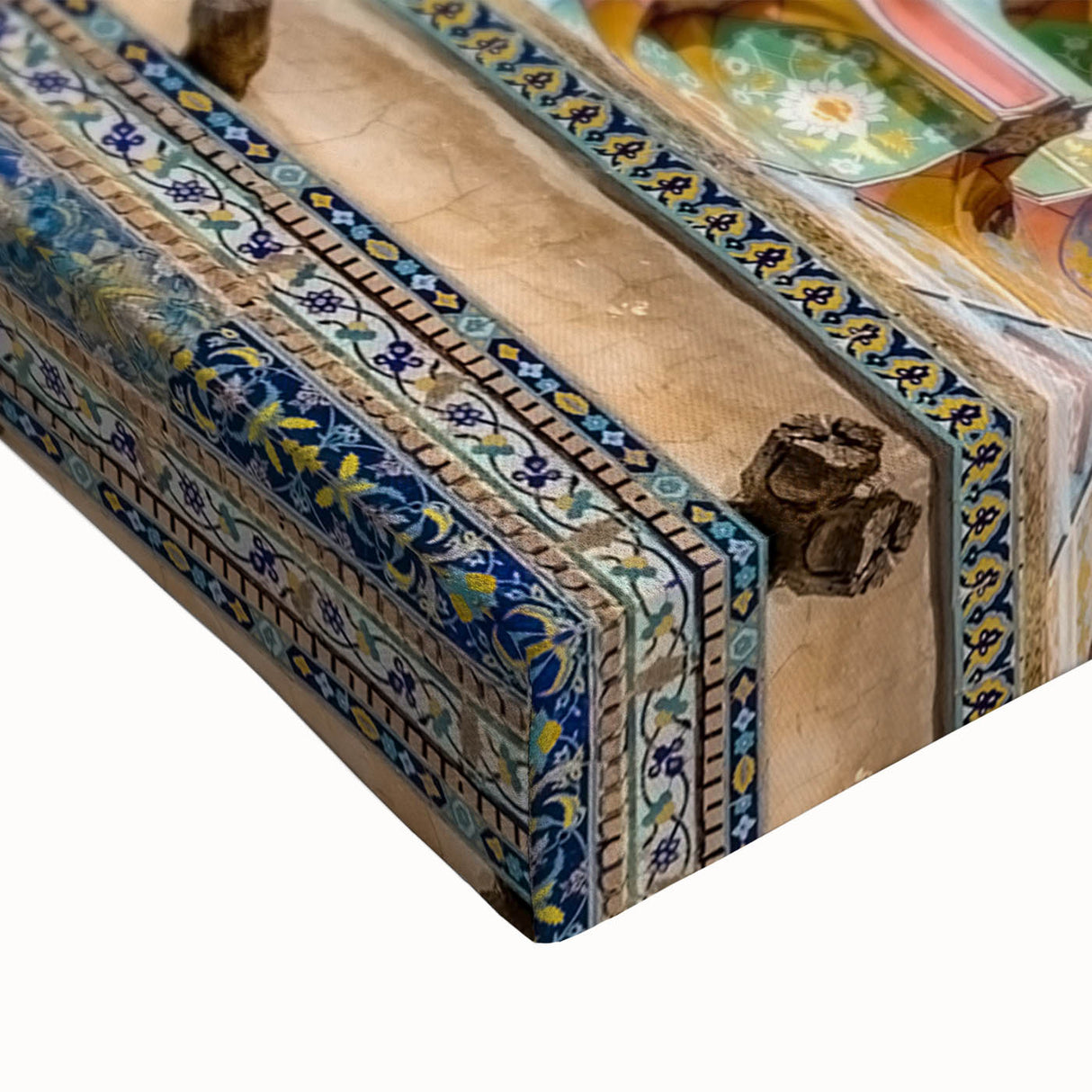 Large art of a Turkish landscape on stretched canvas, in black and white tones, suitable for bedroom decor.