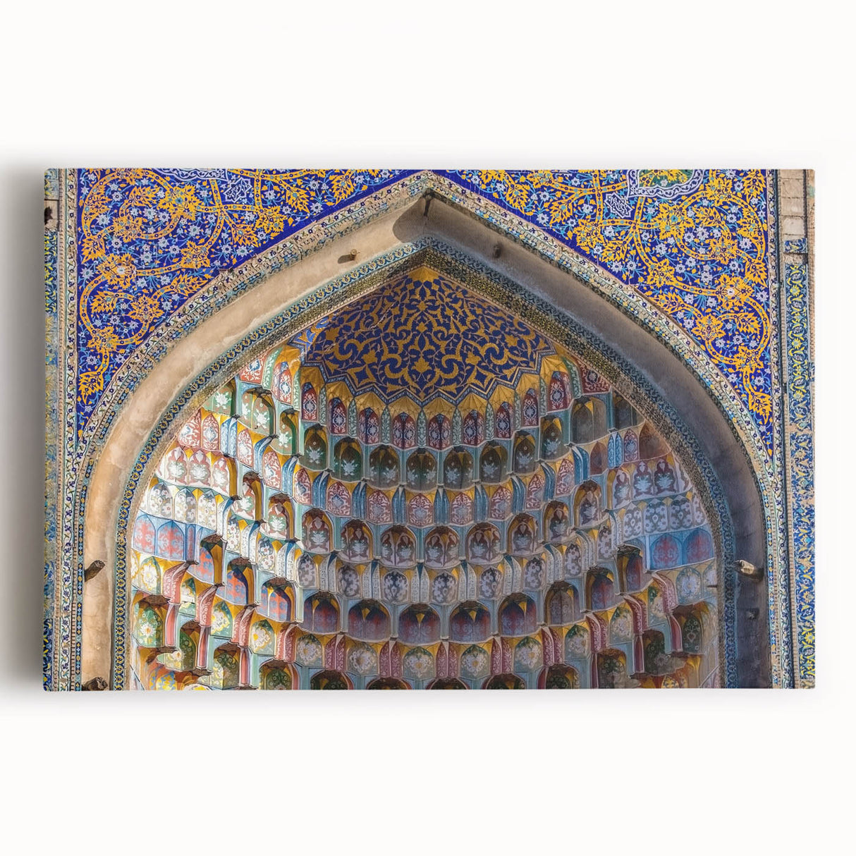 Large black and white stretched canvas of a Turkish landscape, ideal for kitchen wall art.