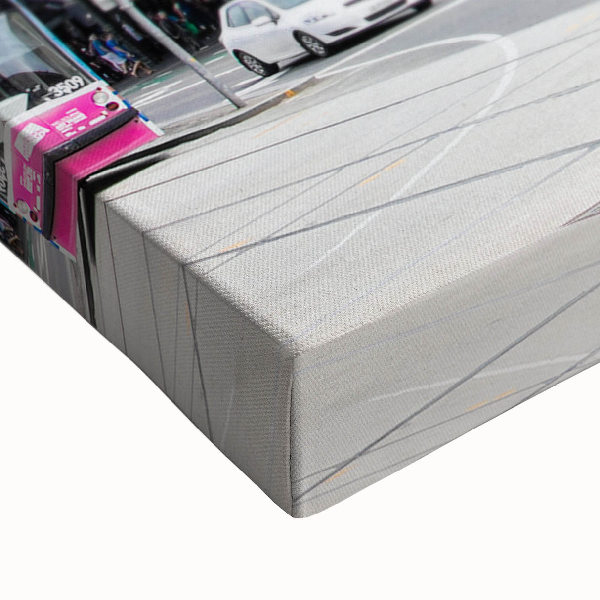 Large art depicting Melbourne landscape in black and white on stretched canvas, suitable for bedroom wall decor.