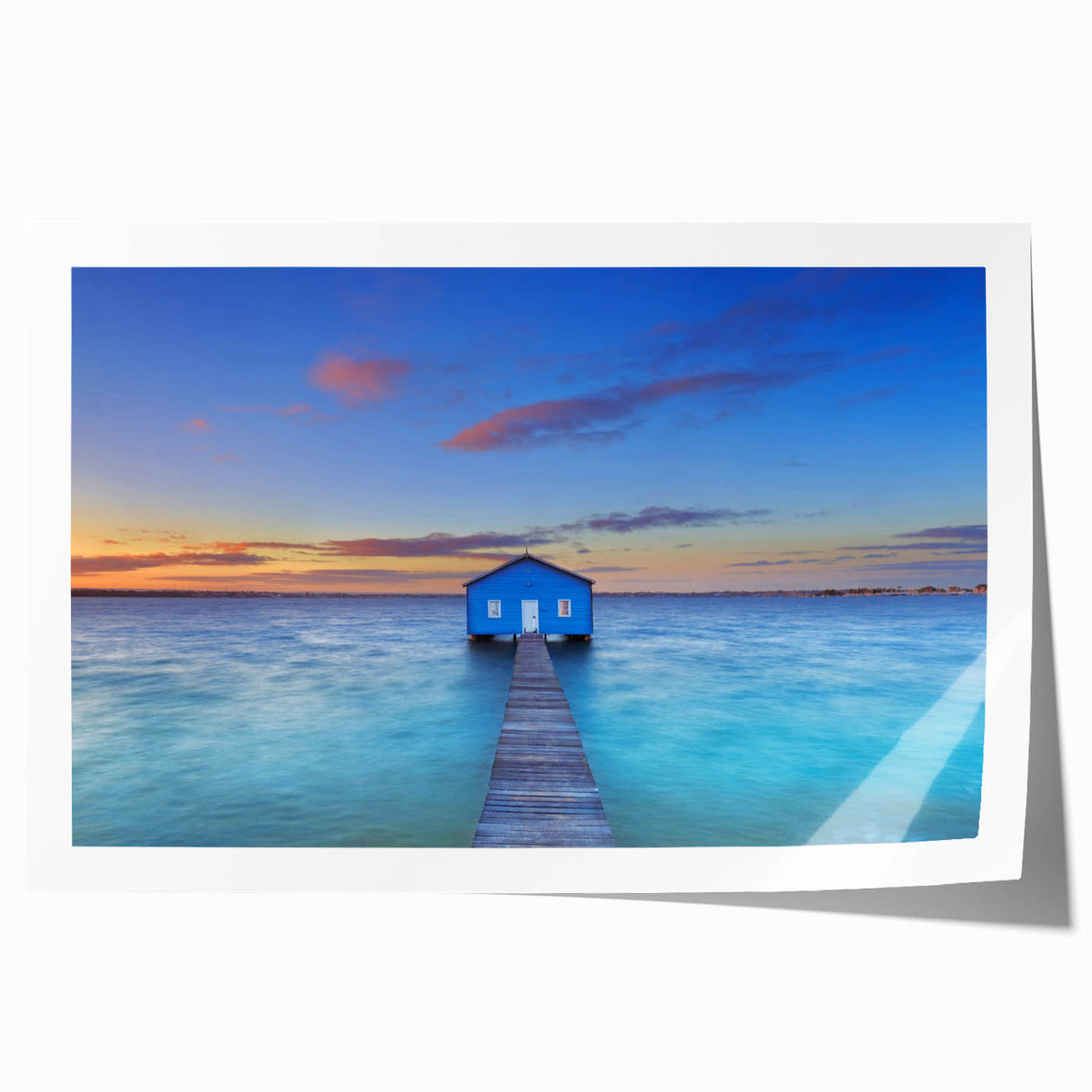 Extra large wall art of Perth scenery in soft pastel shades on rolled canvas, ideal for dining room decor.