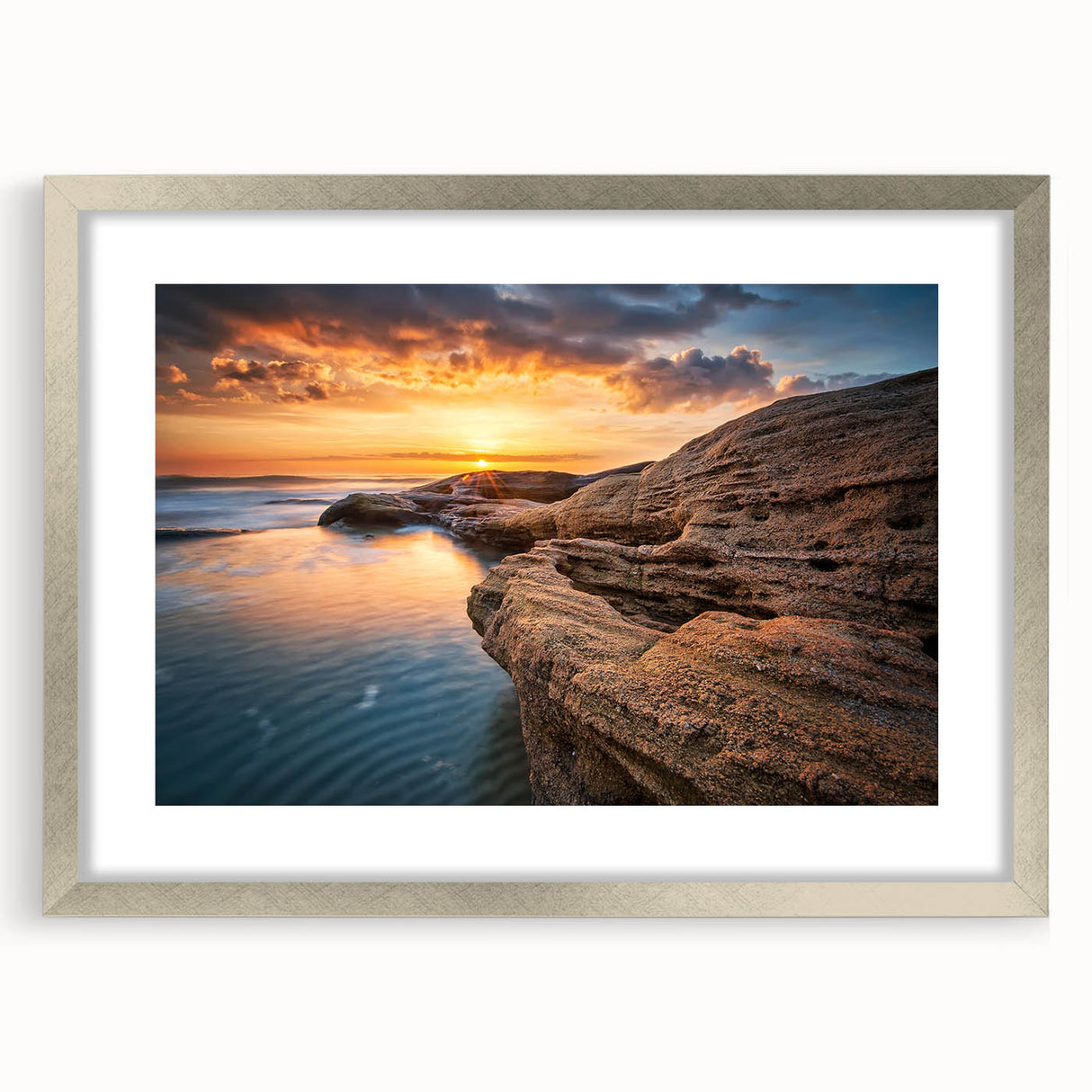 Extra large canvas featuring a textured abstract art print of a European scenery in muted earth tones.