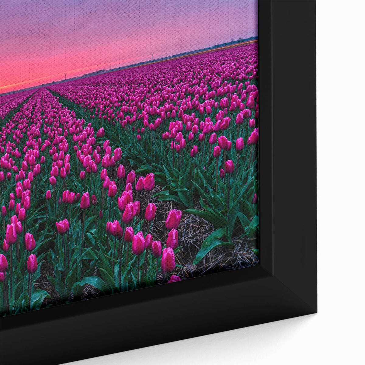 Extra large framed canvas of a textured, colorful European scenery in black, ideal for living room decor.