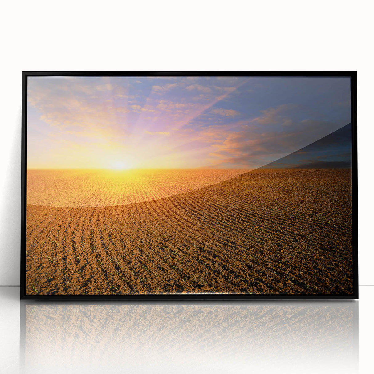 Large abstract wall art featuring a geometric mid-century modernist design in muted gray and black tones on a framed acrylic.