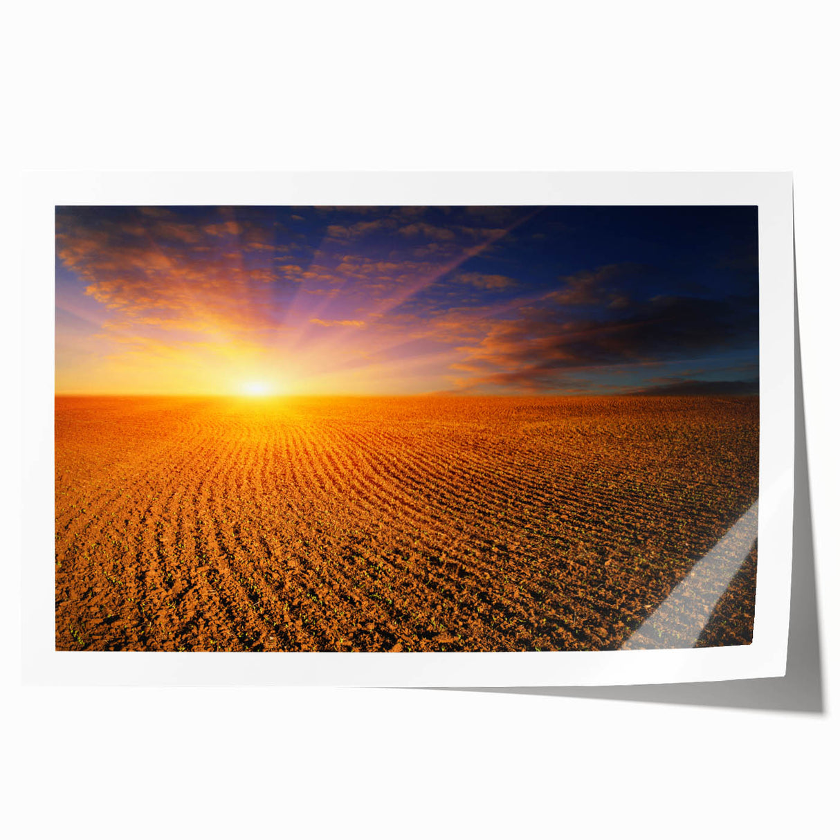 Extra large rolled print of a serene Ukrainian landscape with vibrant green and blue hues, ideal for art wall dining room.