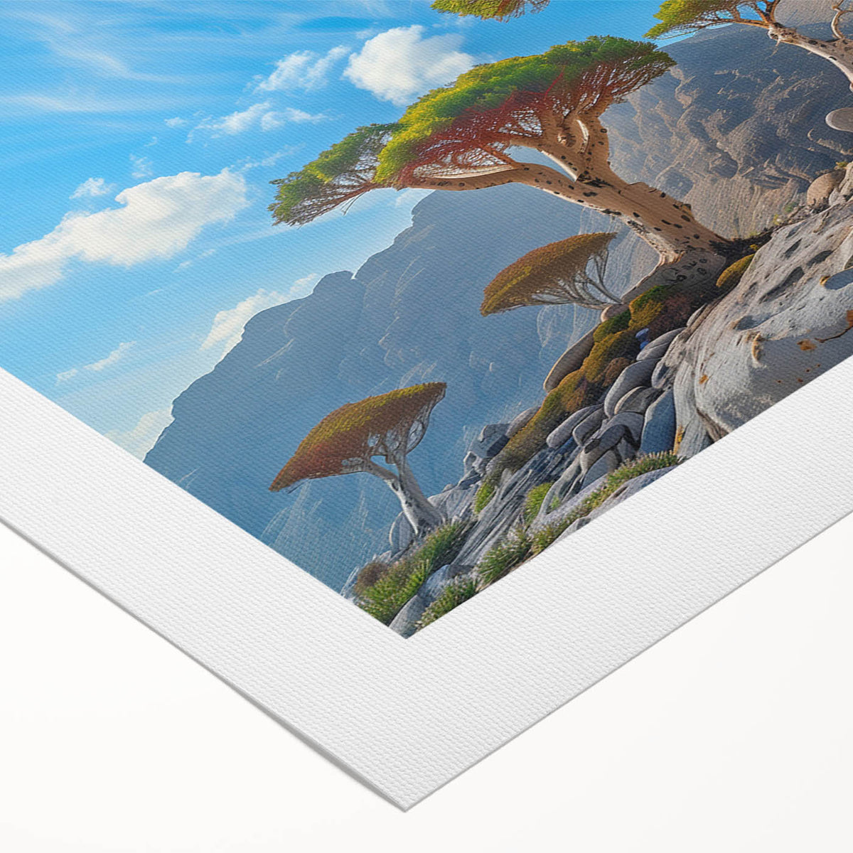Art deco poster of a Middle Eastern landscape in muted earth tones on rolled canvas, suitable for dining room decor.