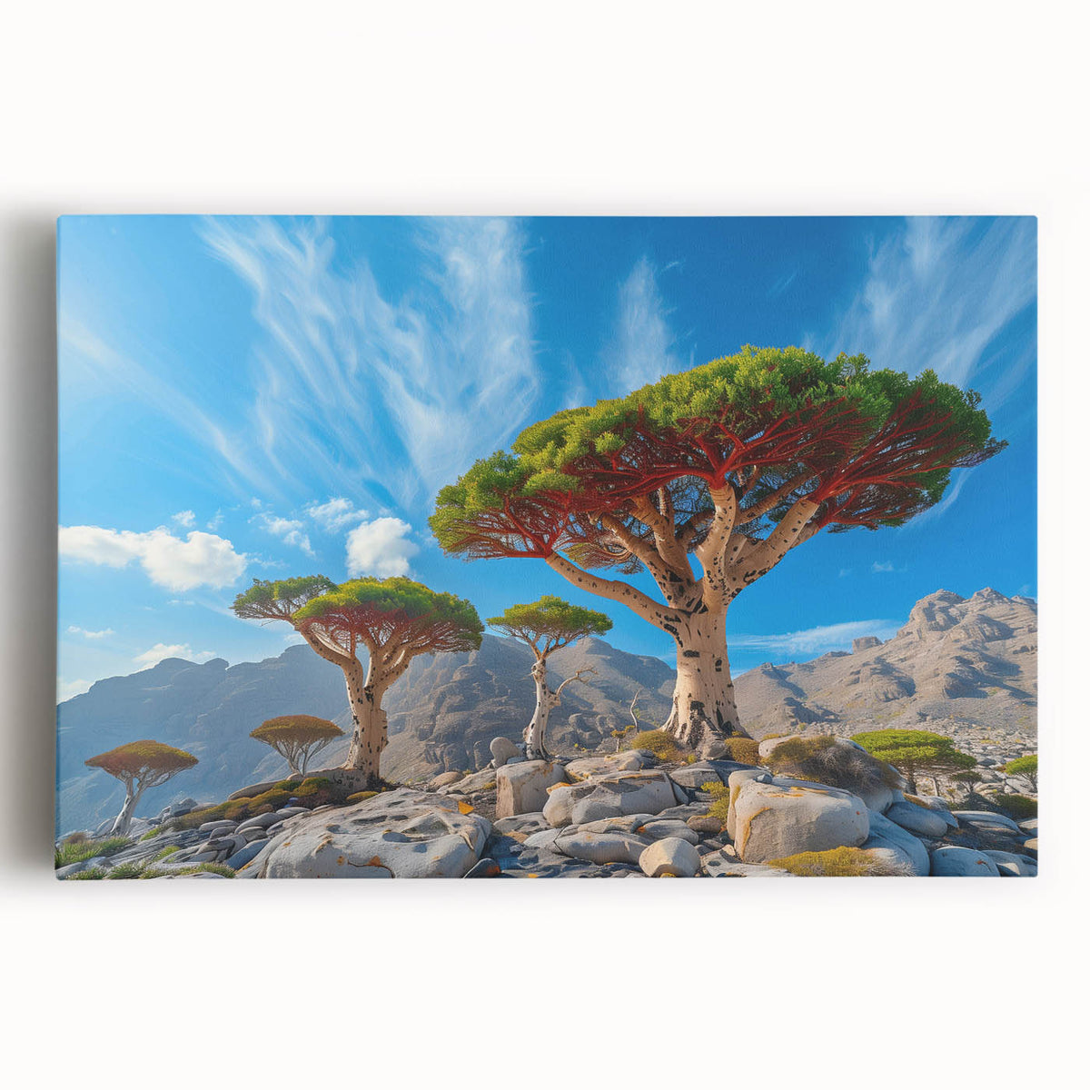 Black and white stretched canvas depicting a bustling Middle Eastern market scene, suitable for kitchen art.