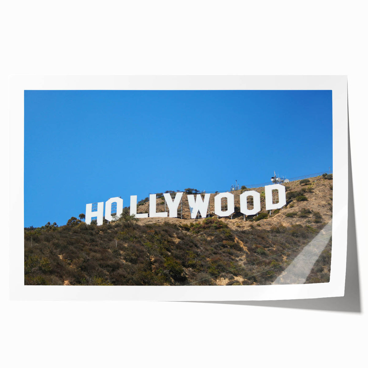 Extra large rolled print of California's Hollywood scenery in vibrant colors, ideal for art wall dining room.