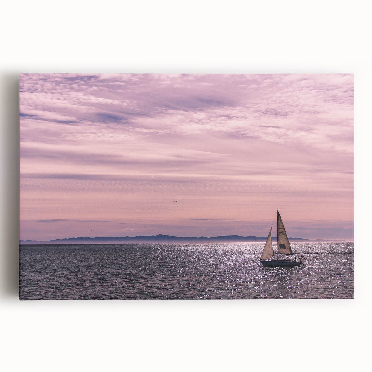 Black and white stretched canvas of Santa Barbara scenery, ideal for kitchen wall art.