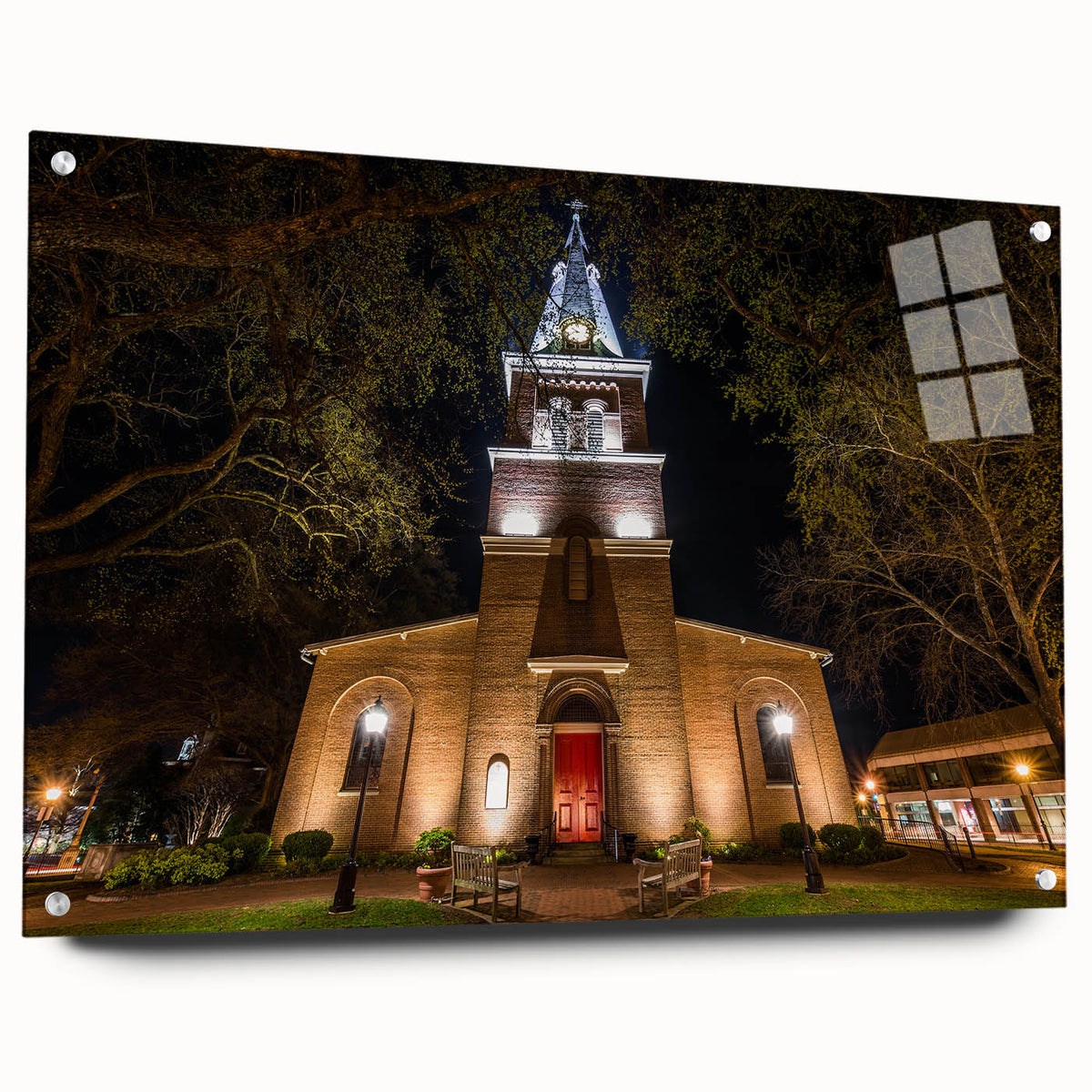 Acrylic print of Annapolis scenery in muted blues and greens, suitable for bedroom or dining room decor.