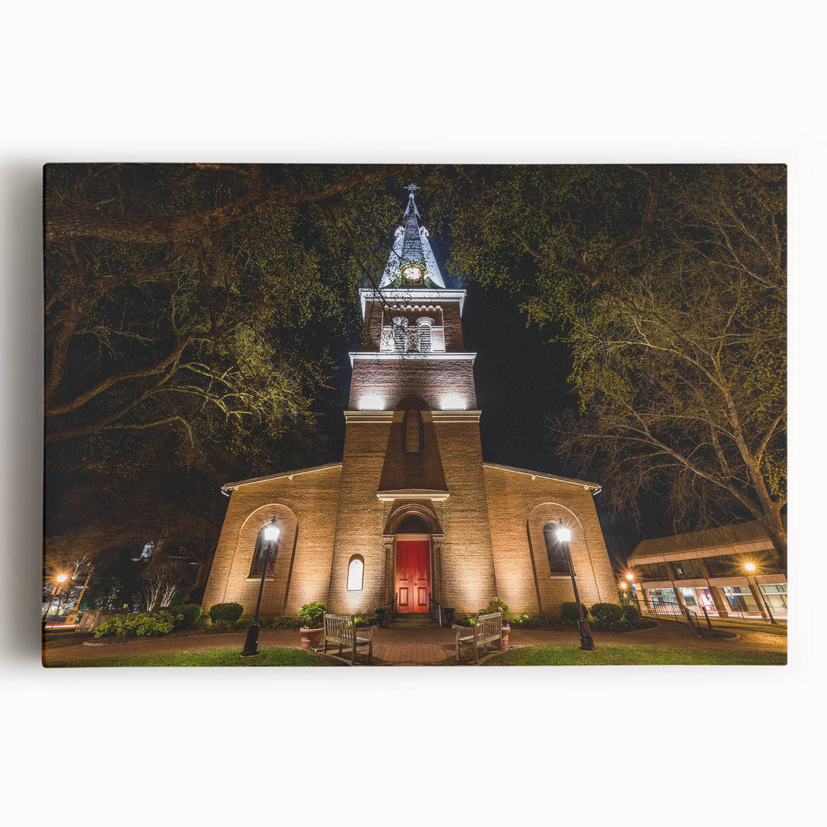 Black and white photograph of Annapolis skyline on stretched canvas, suitable as large kitchen wall art.