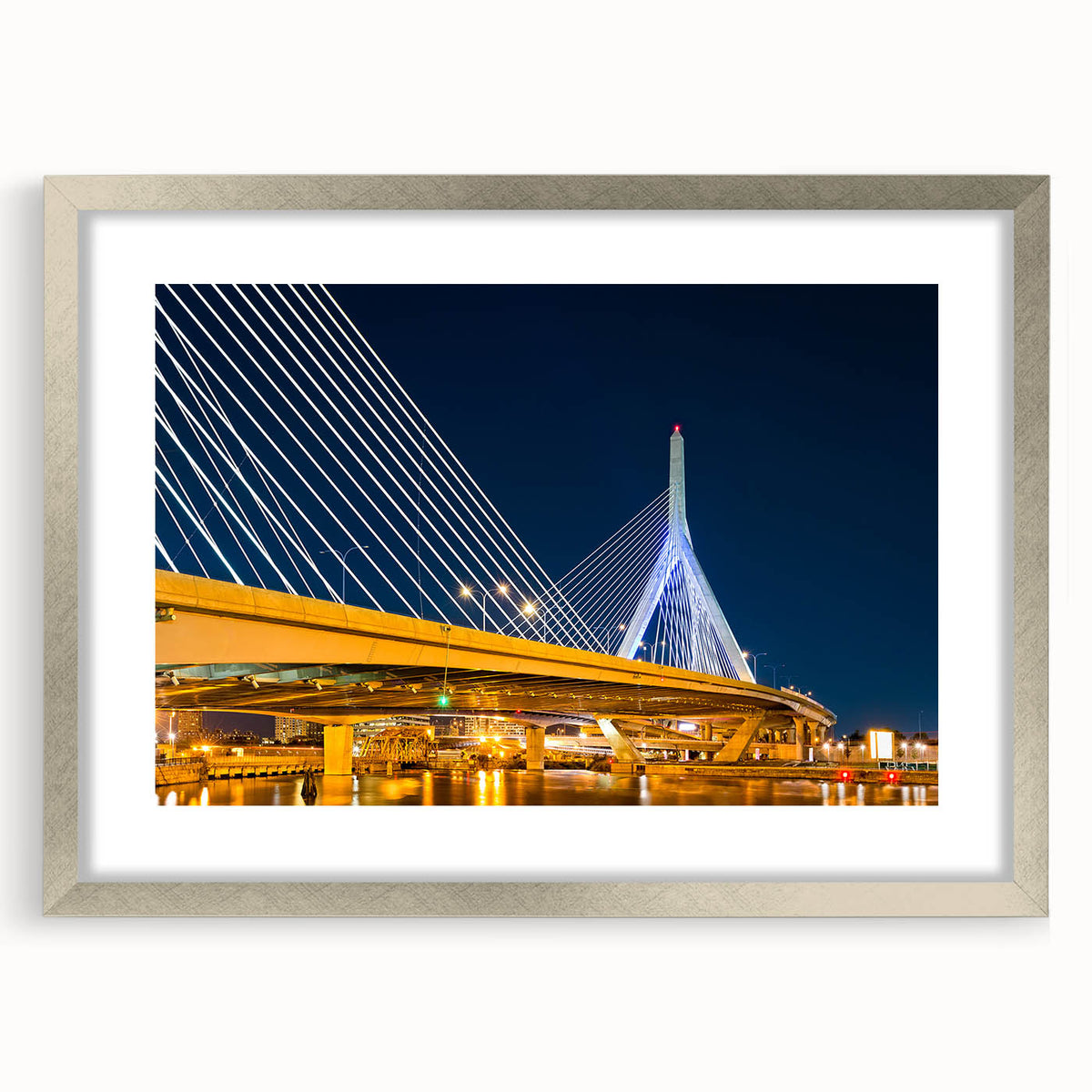 Textured abstract art print of Boston skyline in muted gray tones on a framed canvas, ideal for bedroom wall decor.