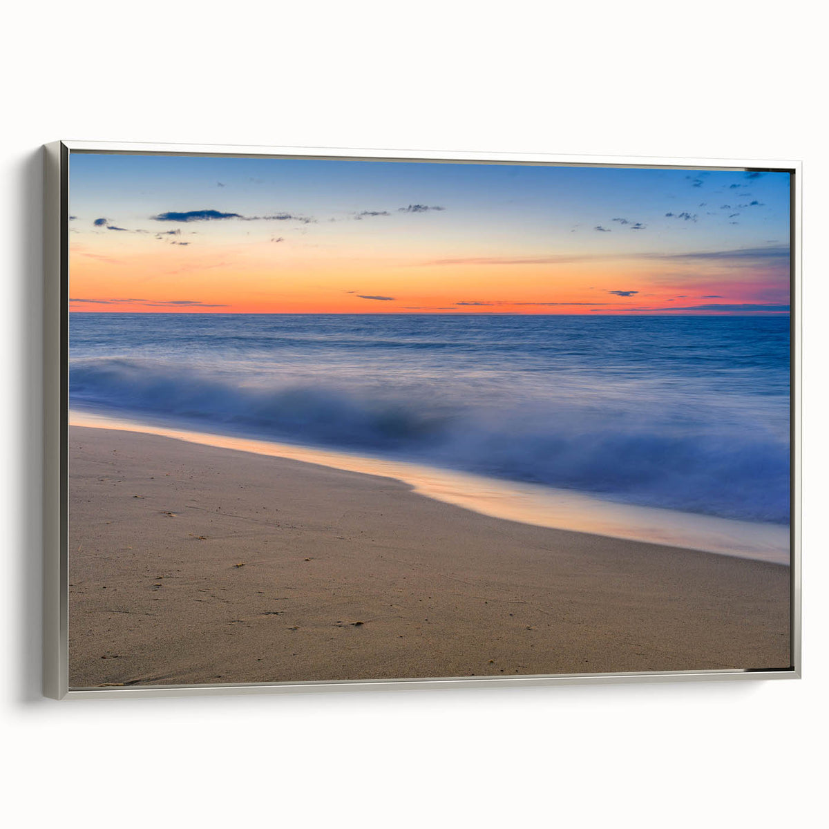 Landscape art painting of Nantucket with vibrant colors on a framed canvas, ideal for living room decor.