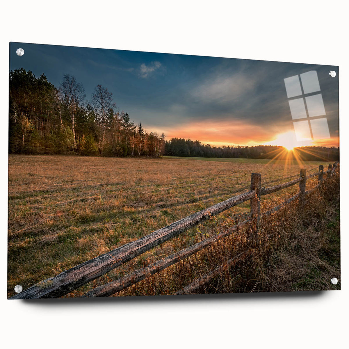 Acrylic print of the Adirondacks in muted earth tones, suitable for bedroom or dining room decor.