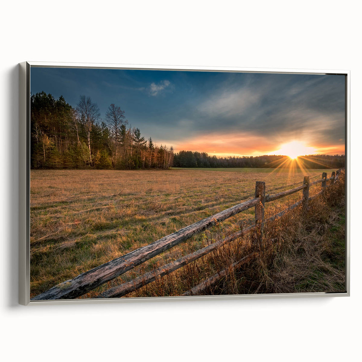 Framed canvas landscape art paintings depicting the Adirondacks in muted earth tones, ideal for living room decor.