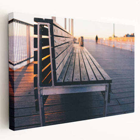 Side view of a stretched canvas featuring a vibrant depiction of Coney Island, ideal for kitchen wall art.