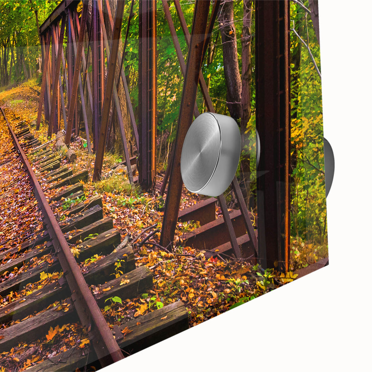 Large abstract wall art featuring Pennsylvania scenery in mid-century modernist style on acrylic.