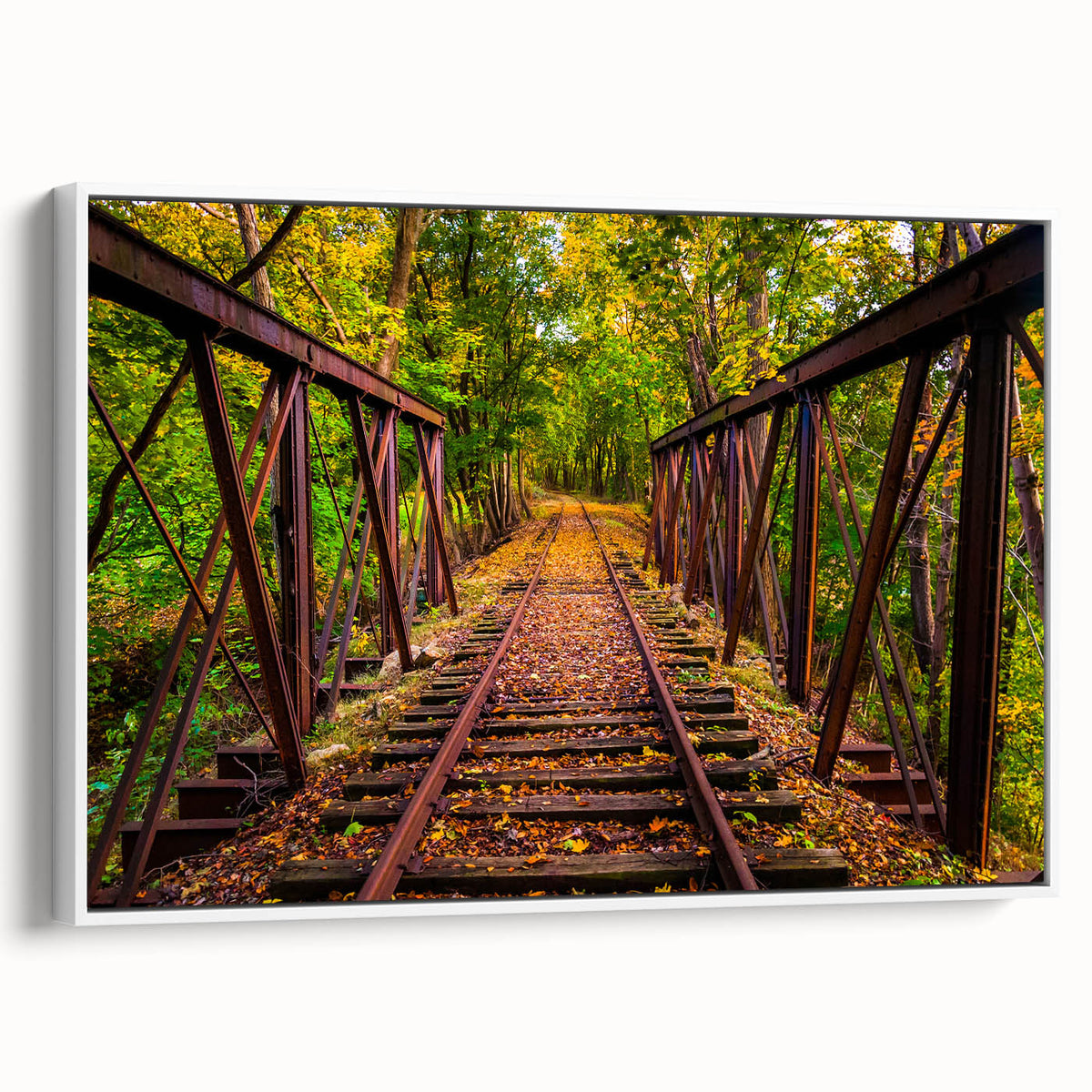 Vintage poster art of Pennsylvania scenery on framed canvas, featuring colorful art in extra large size.