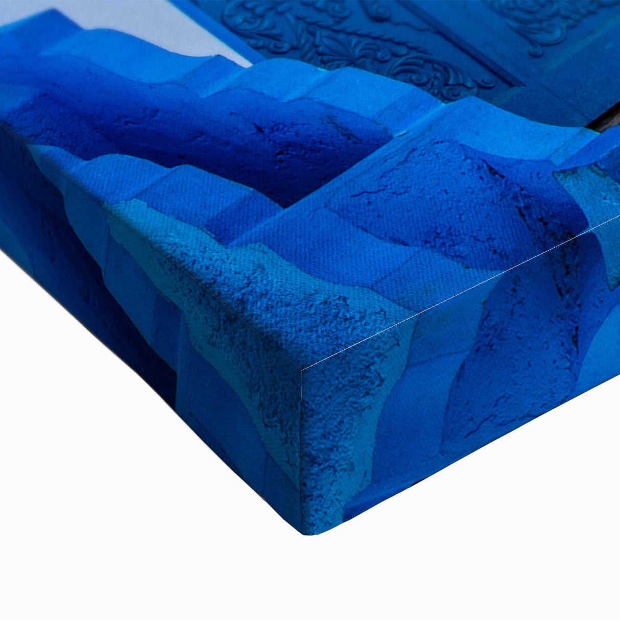 Large black and white landscape art painting of Moroccan scenery on stretched canvas, ideal for bedroom wall decor.