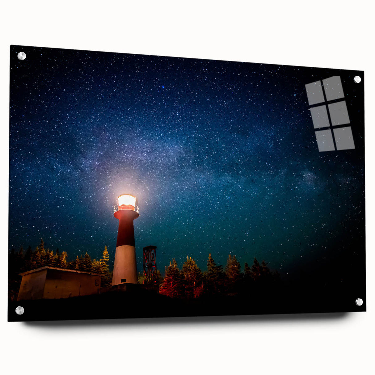 Acrylic print of New Brunswick scenery with muted earth tones, ideal for dining room decor.