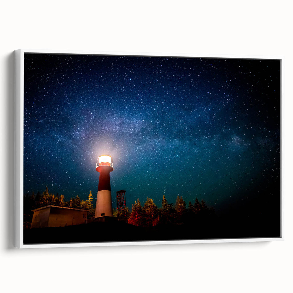 Vintage poster art of New Brunswick scenery on a framed canvas, with colorful hues, ideal for living room decor.