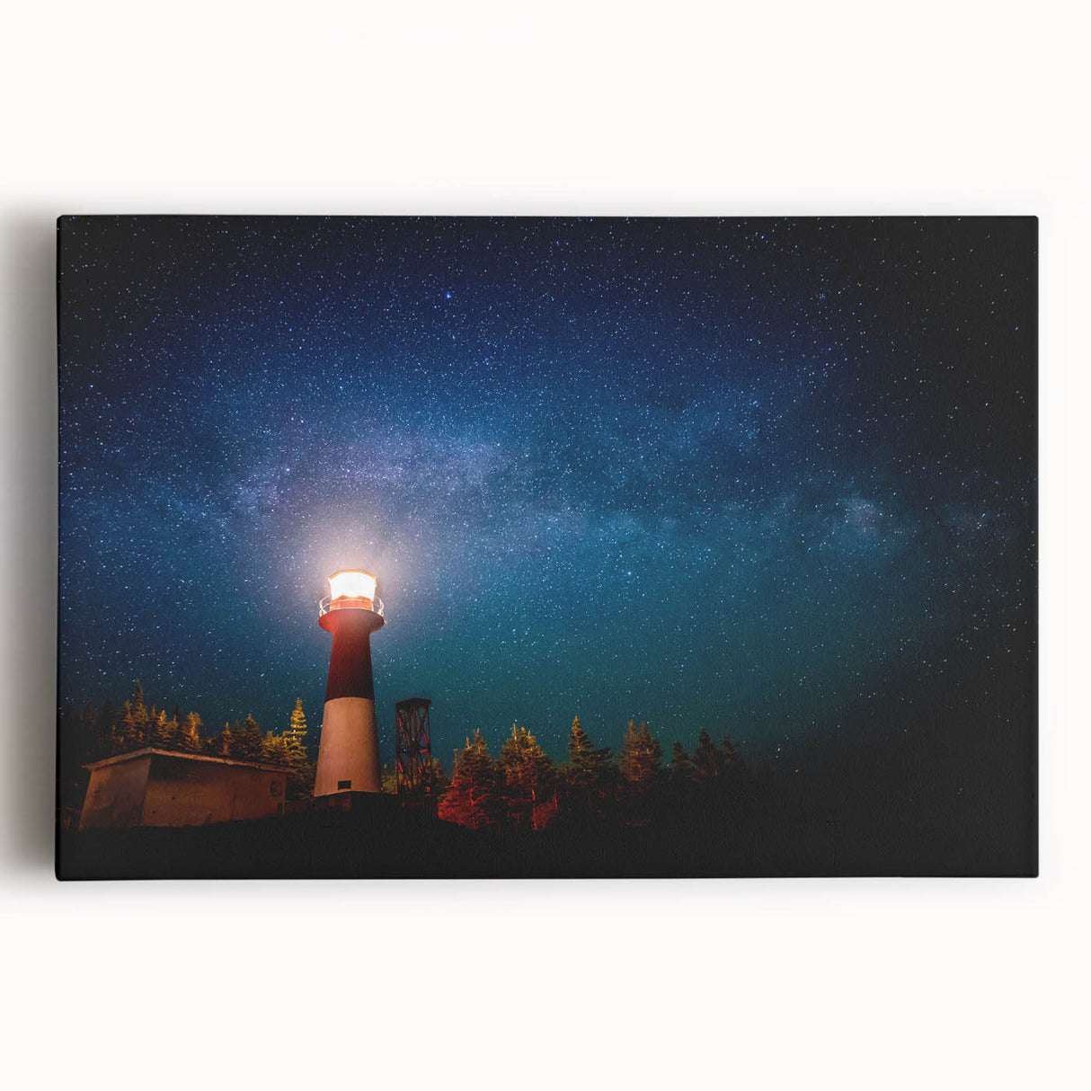 Black and white stretched canvas of New Brunswick scenery, ideal for kitchen wall art.