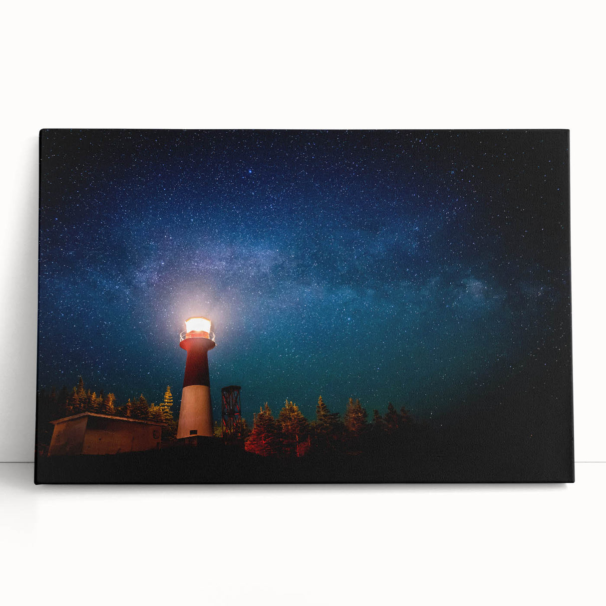 Black and white photograph of New Brunswick scenery on a large stretched canvas, ideal for kitchen wall art.