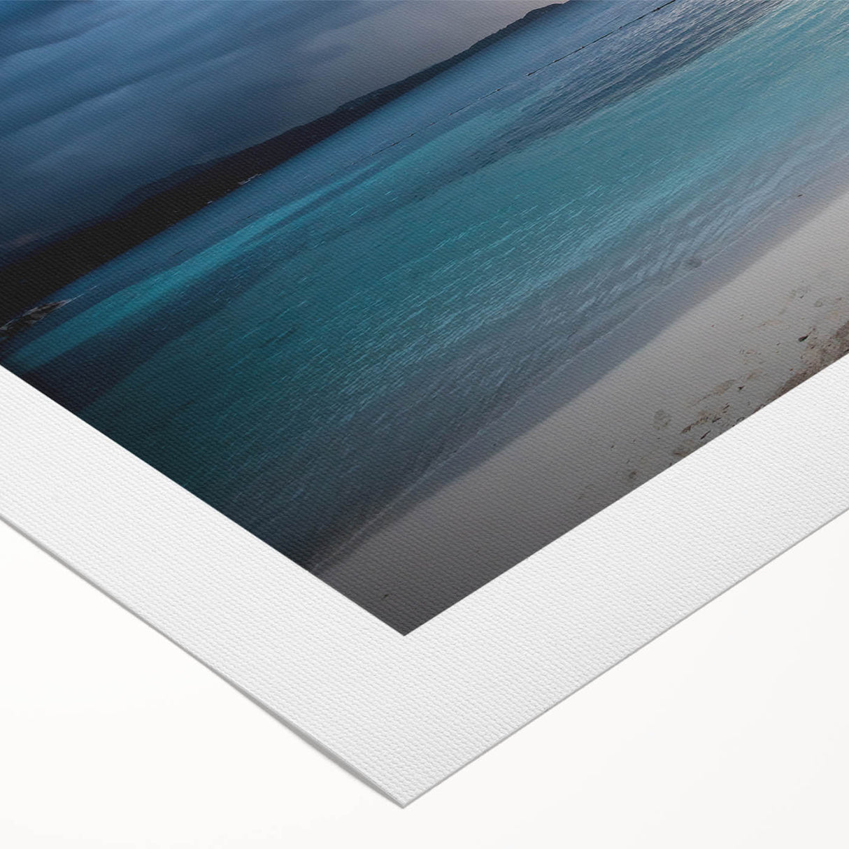 Art deco poster of a vibrant Caribbean landscape on rolled canvas, suitable for dining room decor.