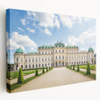 Large art print of a European scenic landscape in muted earth tones on stretched canvas, suitable for kitchen wall art.
