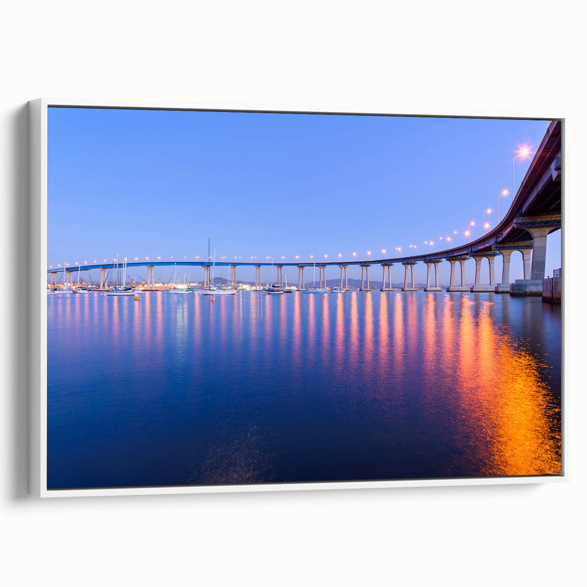 Vintage poster art of Coronado, California on extra large framed canvas.