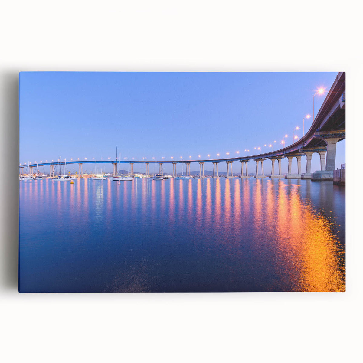 Black and white photograph of Coronado, California on stretched canvas, suitable as large kitchen wall art.