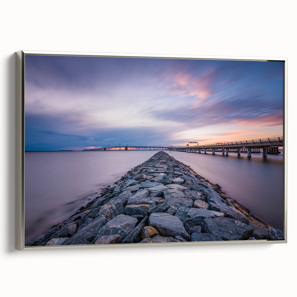 Framed canvas of Annapolis landscape in vintage poster style with dominant black tones, ideal for bedroom wall art.