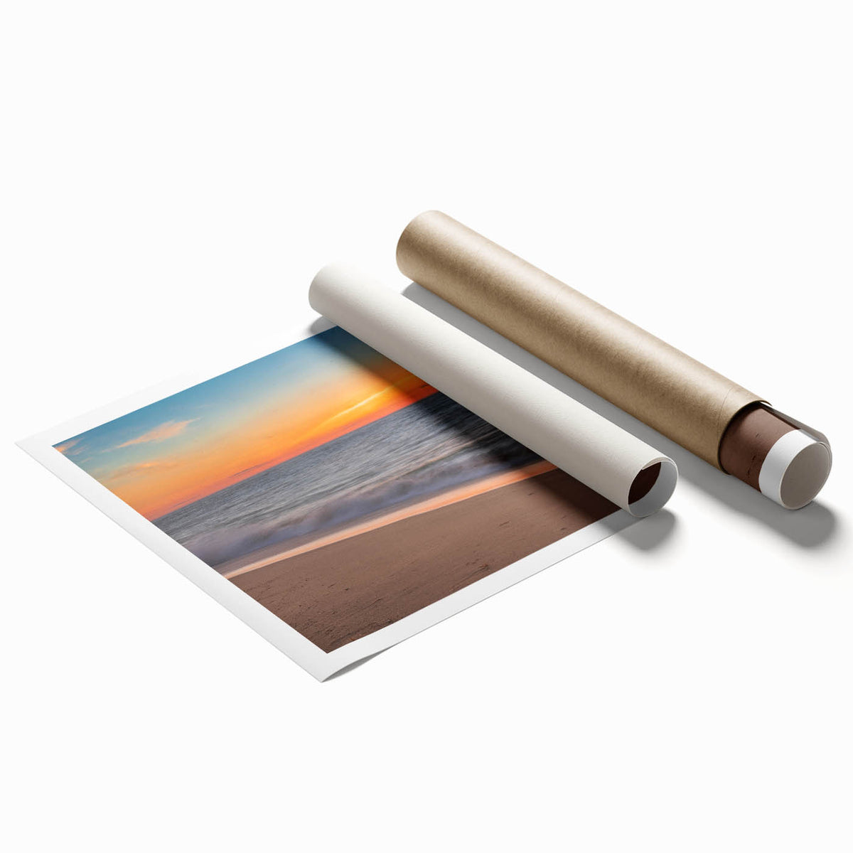 Extra large rolled print of Nantucket scenery with muted floral art, ideal for classy bathroom or large living room decor.