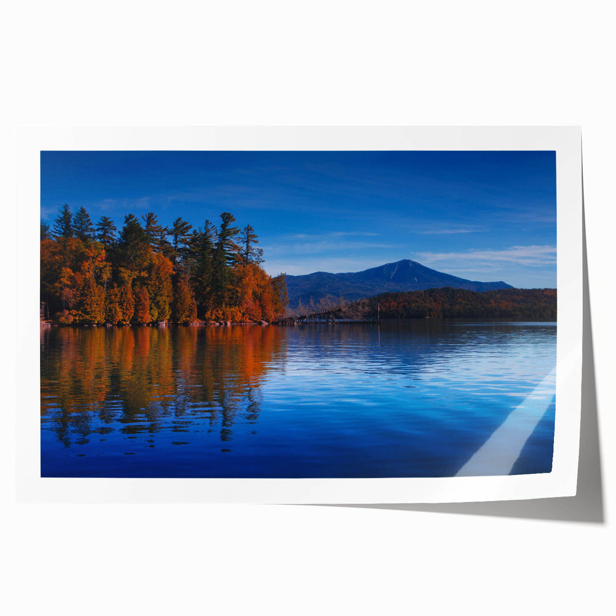 Rolled print of Adirondacks scenery in soft earth tones, ideal for art wall dining room placement.
