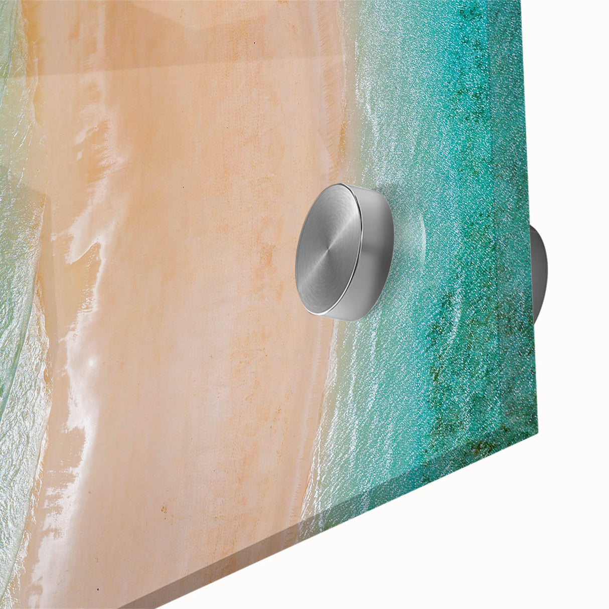 Large abstract wall art depicting a Madagascar scenery in muted earth tones on acrylic glass, ideal for dining room decor.
