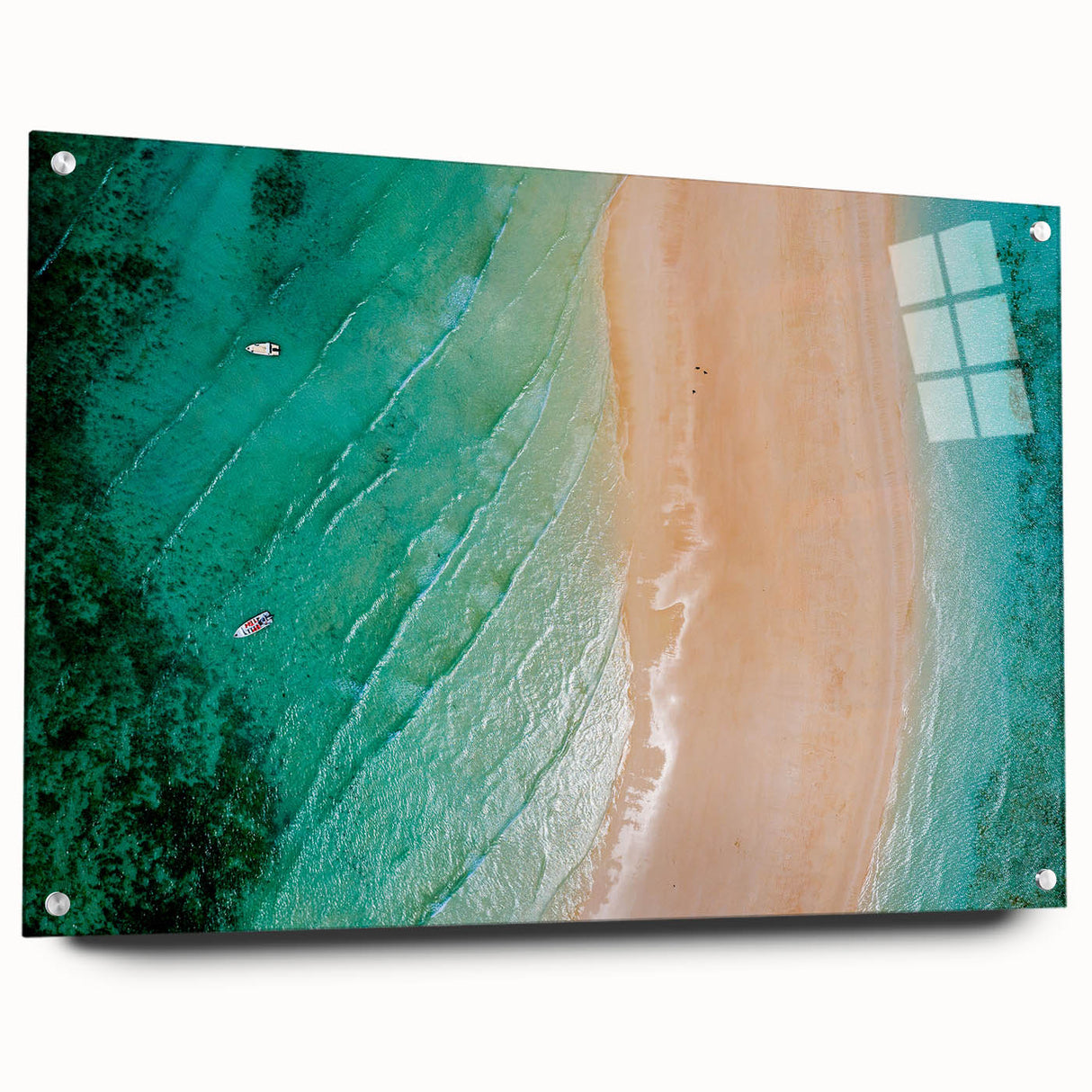 Acrylic print of a Madagascar landscape in muted earth tones, ideal for dining room decor.