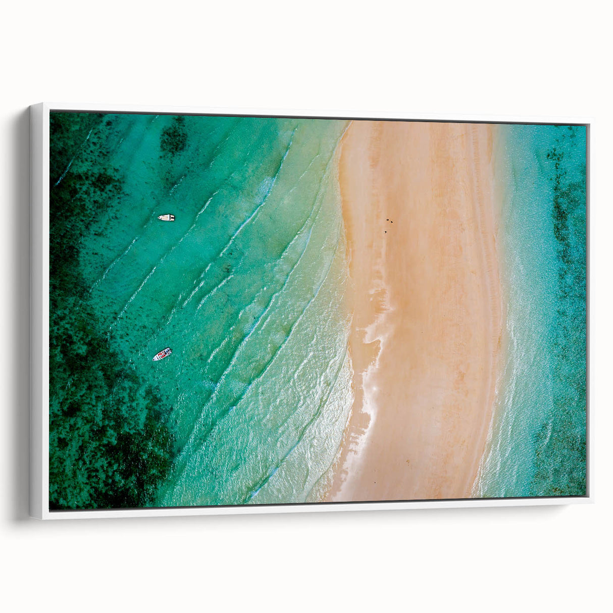 Framed canvas of a serene Madagascar landscape in muted earth tones, ideal for bedroom decor.