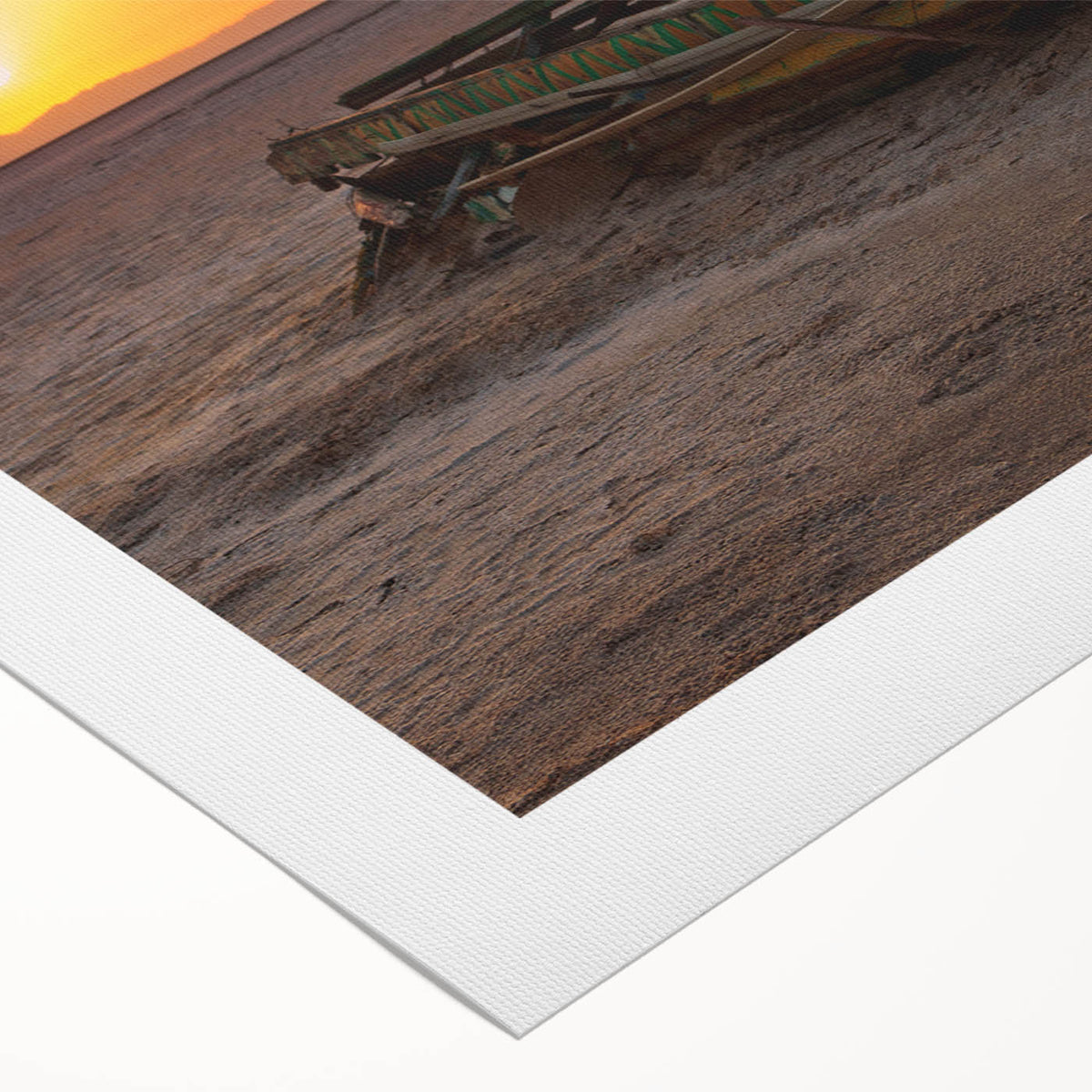 Art deco poster of a Tunisian landscape in muted earth tones on rolled canvas, suitable for dining room decor.